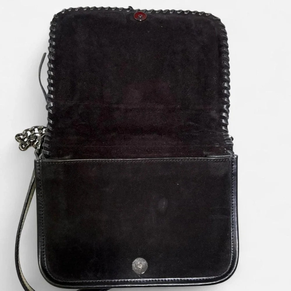 ZARA WOMAN Black Suede Leather Chain Strap Shoulder Bag‎ Crossbody